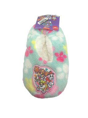 Nickelodeon PAW Patrol Non Skid Plush Slippers-Pink/Mint-3-4T-NWT